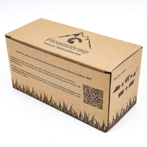 Pfotenolymp Premium Cat Grass Bowl/Cat Grass Set - Ceramic Cat Grass Bowl - Plant Set Ready With Seeds, Soil And Pot For Cats - With Ceramic Bowl - Diy #TOP3