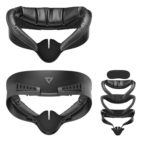 PRISMXR Face Cover Pad Compatible with Meta/Oculus Quest 3S Accessories, Comfort Facial Interface with Soft PU Cushion and Breathable Ice Silk Cotton (Wider Version) Cover