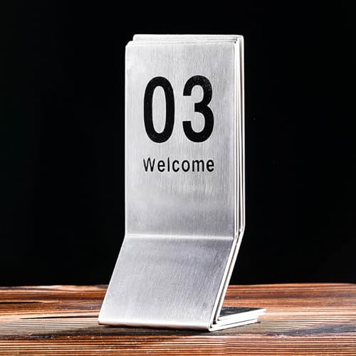 Numéros de table en acier inoxydable : marque-places stables or - 4