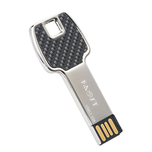 Faost Fashion 8gb |Black Carbon Fiber On Two Sides| Metal Key USB Flash Drive Memory Stick Pendrive, Data Transfer External Storage Device