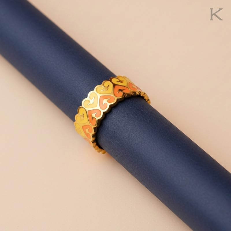 Image of KISNA 9KT / 14KT / 18KT Eternal Heart Yellow Gold Band For Women | S14