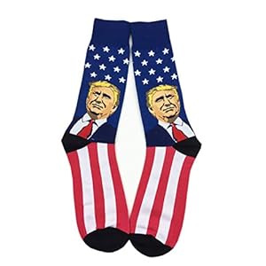 President Donald Trump American USA Flag Stars Stripes Novelty Cotton Socks Gift