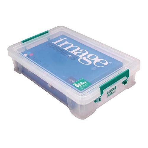 Image of FINCHLEY StoreStack 5.5 Litre Storage Box W400xD255xH80mm Clear RB90121 PEN FREE