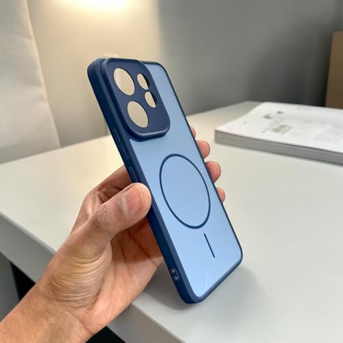 Image of Shockproof Design Back Cover Compatible for Vivo V60 5G / V60E 5G / Vivo T4 Pro 5G | Frosted Matte Case with Camera Protection | Slim Shockproof TPU Mobile Cover (Blue)