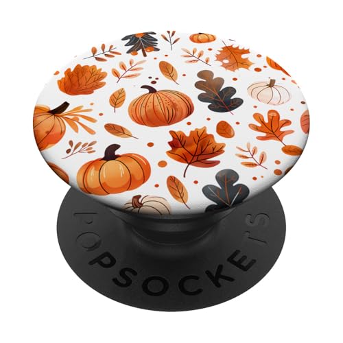 Fall Leaves and Pumpkins for Halloween and Thanksgiving PopSockets Adhesive PopGrip