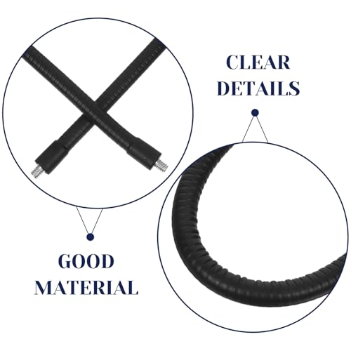Brazo flexible de cuello de cisne de 50 cm en pack de 2 piezas con rosca de 1/4 negro 3