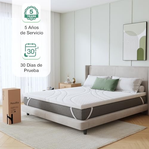 Variante de Novilla topper colchon viscoelástico 135x190 7.5 cm Blanco