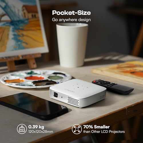 Image of Caydo M1C Art Projector for Artists, Built-in Exclusive Art Drawing App | DLP Technology, Palm-Size Design, 8000mAh Rechargeable Battery, 4K Support, 10''-100'' Projection, 30,000 Hours Lifespan