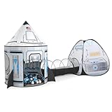 SISTICKER Tienda de campaña 3 en 1 con túnel para niños: Estación Espacial Interior y túnel para Gatear con Bolsa de Almacenamiento - Regalo para bebés, niños pequeños e Infantiles