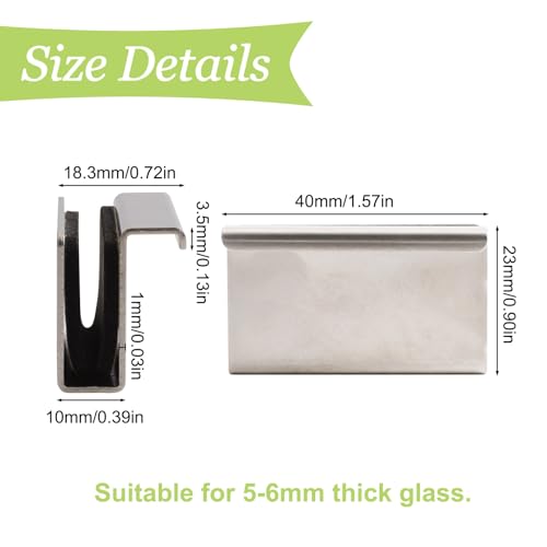 Image of Glass Finger Edge Pull, 4Pcs Cabinet Finger Pull Handle Glass Door Clips Cabinet Latch Clamp Concealed Handle for Display Glasscase Door (Pearl Nickel)