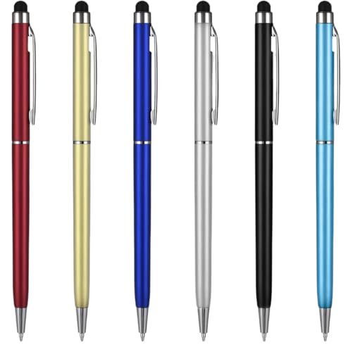 JEYORZY 6 Pièces Stylet Stylo, Stylet Tablette 2 en 1, Stylete Tablette Universels Capacitifs pour Écran Tactil pour Tous Téléphone Tablet avec Écran...