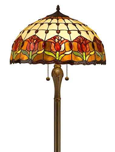 Amora Lighting AM002FL18 Tiffany Style Tulips Floor Lamp 18-Inch Shade, Multi