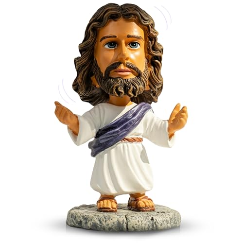 Jesus Bobblehead | Dashboard Jesus for Car with Durable Resin Construction for Christian Car Decor & Home Display | Dashboard Ornament Design | 4.29 Inches (Purple)