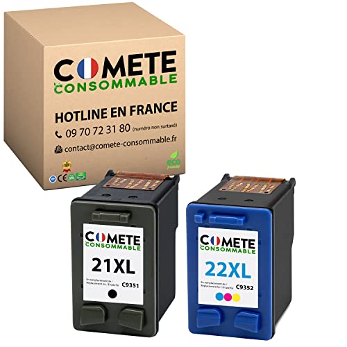 Cartouches d'encre HP 21 22 XL COMETE pour DeskJet D1560 et F2180