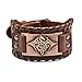 Produktbild Aabellay Schmuck Herren Armband Leder Legierung Breit Armreif Wikinger Leder Armbänder Retro Lederarmband Breiter Gürtel Manschette Metall Armreif Leder Gürtelschnalle Armband Drachen - Braun