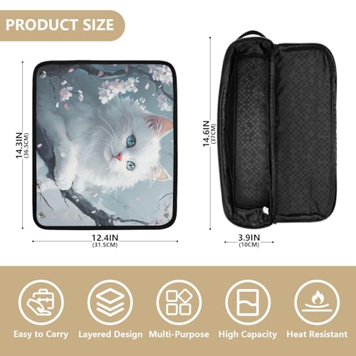 Bolsa de viaje para herramientas de cabello y tapete resistente al calor con cierre, gran capacidad, organizador para herramientas calientes como planchas, rizadores y estilizadores - Diseño 2 en 1 con tapete resistente al calor desmontable miniatura 4