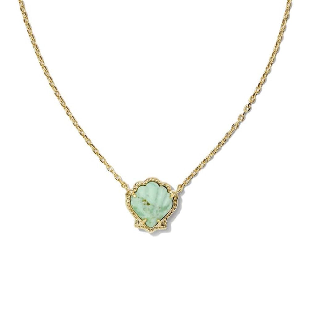 Shell Pendant Necklace in Gold, 18K Gold Plated Shell Pendant, Shell Necklace Jewelry for Women, Exquisite Copper Shell Pendant