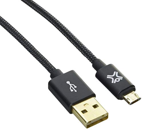 XtremeMac 5453003784470 Cable Premium de Charge Reversible 1,2 m&egravetres Micro USB Noir et Or, Nylon, 1
