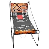 HinLIaDa Foldable Basketball Arcade Game, 8 Game Options Double Shot 2Player w/ 5 Balls Inflation Pump and LED Scoring System Indoor Basketball Game for Kids, Adults