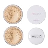 2 Pack PHOERA Setting Powder,Control Oil Brighten Skin Color Cover Blemish Whitening Face Setting Loose Powder,Helps Makeup Last Longer(102 Cool Beige)