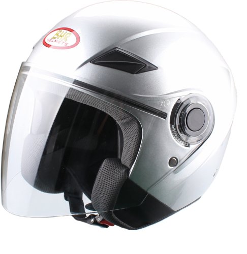 Casco Omologato Taglia S BHR 49863 Casco Demi-Jet, Taglia S, Silver