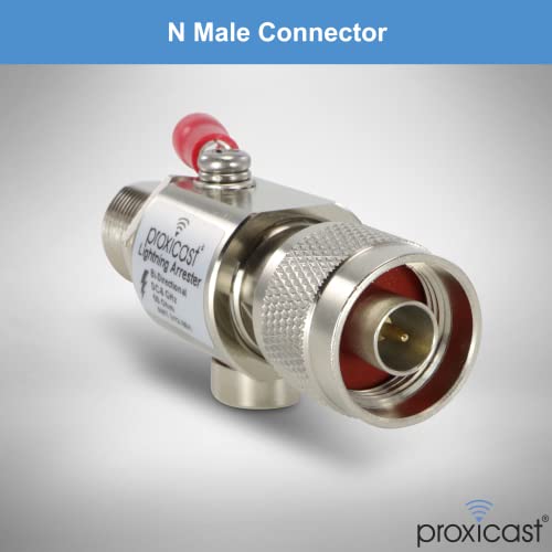 Proxicast Coaxial Lightning Arrester For 0 To 6 Ghz (N-Male/N-Female) - Pro-Grade Antenna Lightning Protector For 4G, Lte, 5G, Wi-Fi, 900Mhz, Helium, Lora, Ham And Other Outside Antennas (Ant-212-001) #TOP1