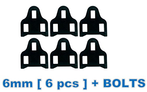Good Vibration Leg Length Discrepancy Shimano SPD-SL Road Bike Pedal Cleat Spacer Shim (Black, 6mm [ 6pcs ] with Bolts) - Thumbnail 4