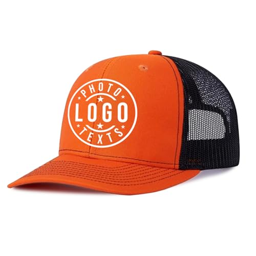 Custom Baseball Cap for Men Women Customized Caps Design Your Own Logo Text Image Personalized Trucker Hats for Sport Gifts Orange Hats