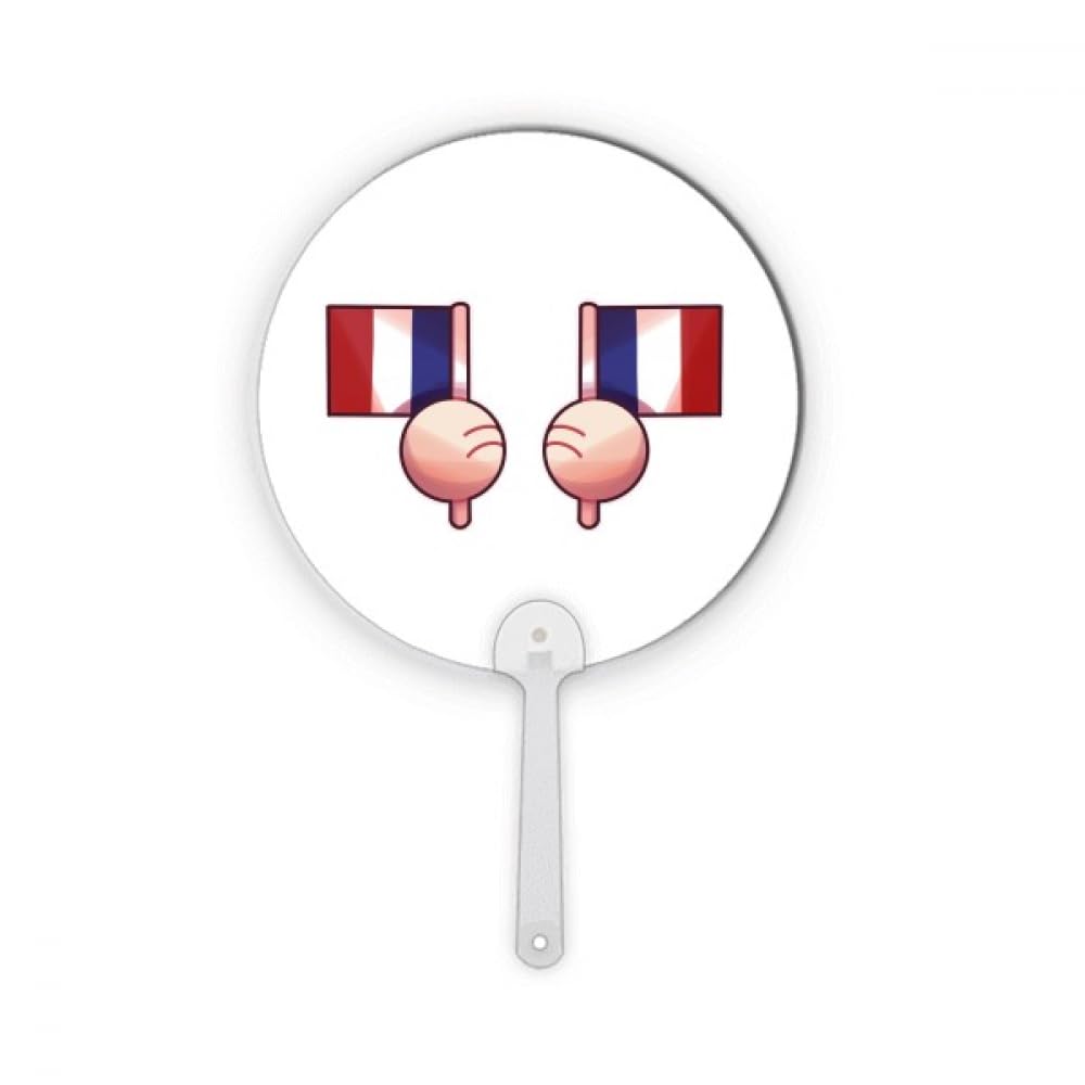 Éventail rond en plastique France pour match et 14 juillet