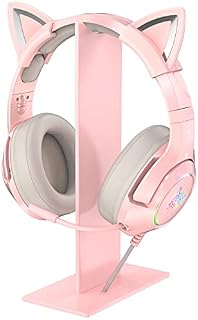 AJIJAR Pink Headphones Stand, Universal Gaming Headset Holder Hanger with Stable Base for AJIJAR K9 Cat Ear Headset(Not Included) and All Headphones