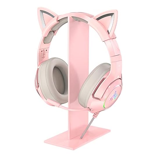 AJIJAR Kopfhörer Ständer Rosa, Universal Gaming-Headset Halter mit Stabiler Basis für AJIJAR K9 Rosa Gaming-Headset(Nicht enthalten) und alle Kopfhörer