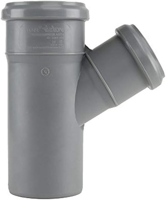 Ostendorf HT-Rohr Abzweig 45° – DN75/50, Polypropylen Staubgrau, Für Hausabfluss