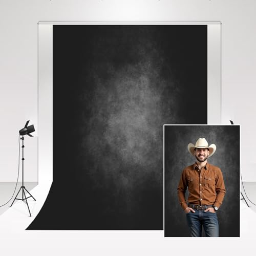 Kate Toile Fond Photo 3x3m Fond Noir Photographie Noir Arrière Plans de Photo Noir uni rétro pour la Photographie Studio de Portrait