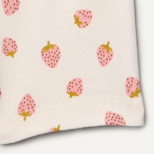 Amazon Essentials x Sofia Grainge Uni - Baby Pyjama-Set, eng anliegend, mit kurzen Ärmeln, Pfirsich Erdbeeren, 24 Monate