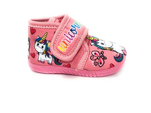 BUONAROTTI Botita CASA NIÑA Unicornio Velcro - Niñas Color Rosa Talla 23