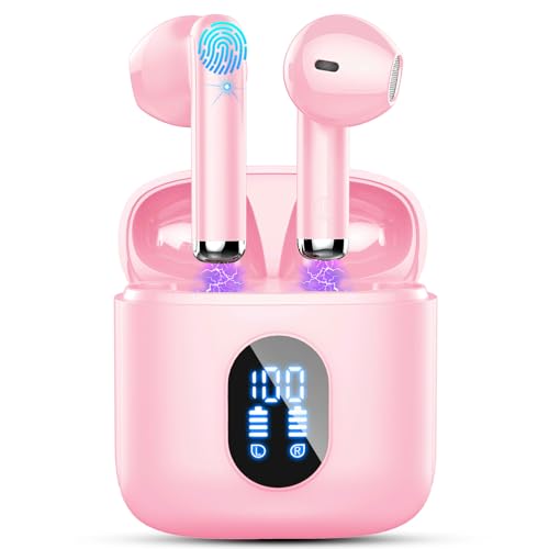 Auriculares-Inalambricos-Auriculares-Bluetooth-53-con-HD-Microfono-HiFi-Estereo-Cascos-Inalambricos-Bluetooth-con-Reduccion-de-Ruido-30H-Pantalla-LED-142-mm-Controlador-Dinamico-Rosa-Intenso
