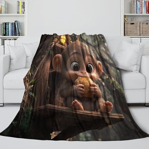 Couverture singe 3D douce et chaude pour apaiser les nuits des petits et grands - 5