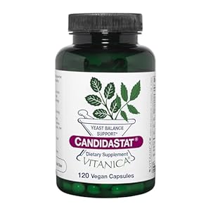Vitanica Candidastat, Yeast Balance Supplement and Support, Vegan, 120 Capsules