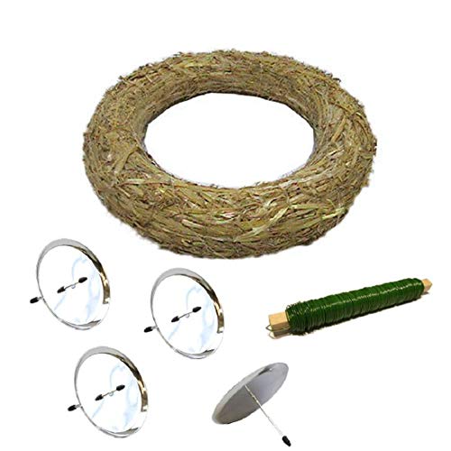 Adventskranz DIY Bastelset I 6-teilig I mit silbernen Kerzentellern