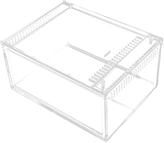 Hohopeti 1Pc Caixa De Alimentação De Répteis Répteis Recipientes De Vidro Recipiente Transparente Tanque De Criação De Betta Caixa De Répteis Aranha Comida Transparente Caixa De Criação De
