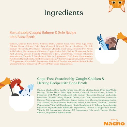 Made by Nacho Premium Minced Wet Canned Cat Food with Hydrating Bone Broth 3.0oz (Variety Pack (12 Count) - Chicken and Herring, Salmon and Sole) - Thumbnail 4