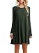 Women's Plain Cute Simple Tshirt Dress (L, Green)