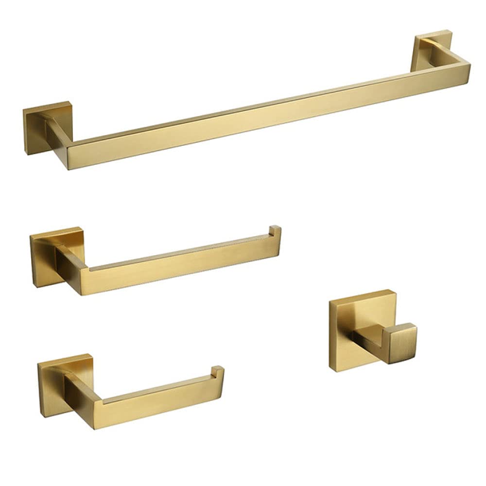 Juego de accesorios de baño dorado LIJUCAI con barra de toalla y portarrollos