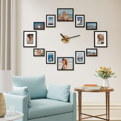 Image of Vittanly 12 Pack Picture Frames Collage Wall Decor for Mounting or Tabletop Display, Gallery Wall Frame Set for Family, Multi Sizes Including 4pcs 8x10, 4pcs 5x7, 4pcs 4x6, Black