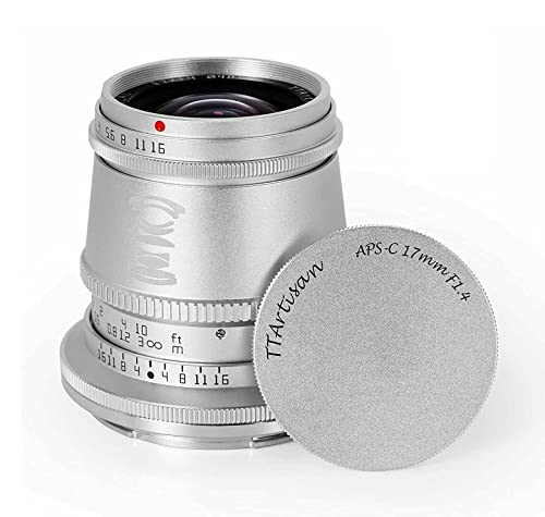 TT Artisan 17mm f 1.4 APS-C Objektiv Anschluss Nikon Z Mount Silver Weitwinkelobjektiv mit manuellem Fokus Cover