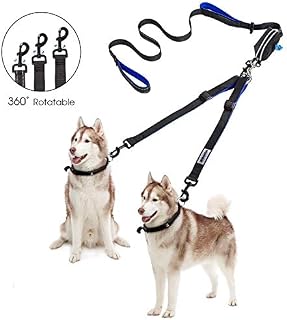 YOUTHINK Double Dog Leash, No Tangle Dog Walking Leash 2 Dogs up to