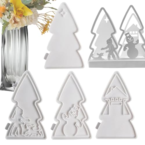 Molde de árbol de Navidad de resina, molde para árbol de Navidad | Molde de resina de silicona para inserción de candeleros,Molde de fundición de resina de cemento para yeso de silicona para
