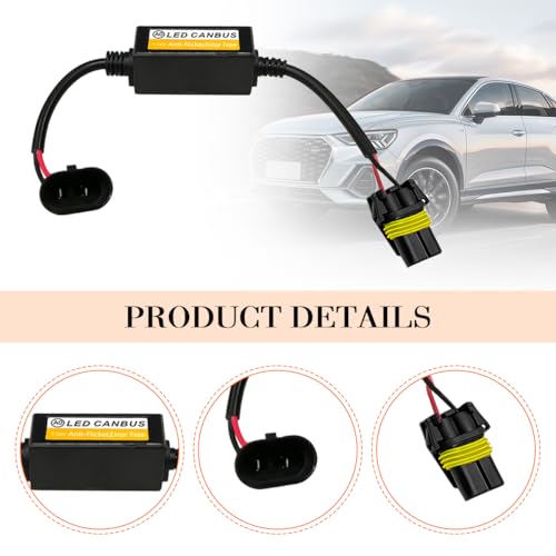 2PCS Car LED Canbus Error Free Decoder HB4 Anti-Flicker miniatura 4