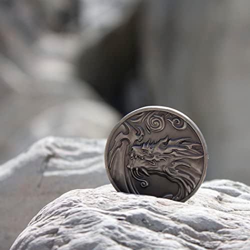 Paladin Roleplaying Dragon D2 Coin - Antique Silver
