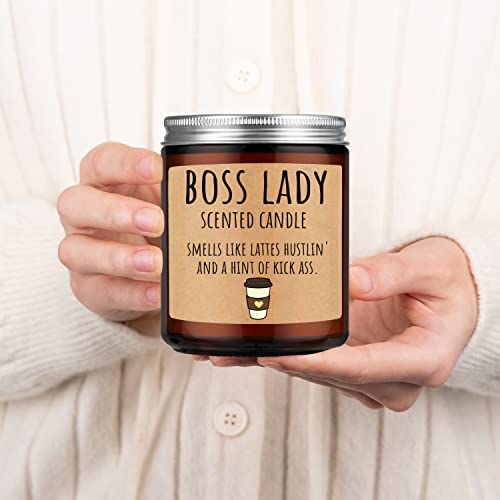 Leado Boss Lady Candle - Boss Lady Gifts For Women - Best Boss Gifts For Women, Boss Babe, Lady Boss - Funny Boss Gifts, Mothers Day, New Job, Promotion Gifts For Women Office, Girl Boss, Boss Lady #TOP4